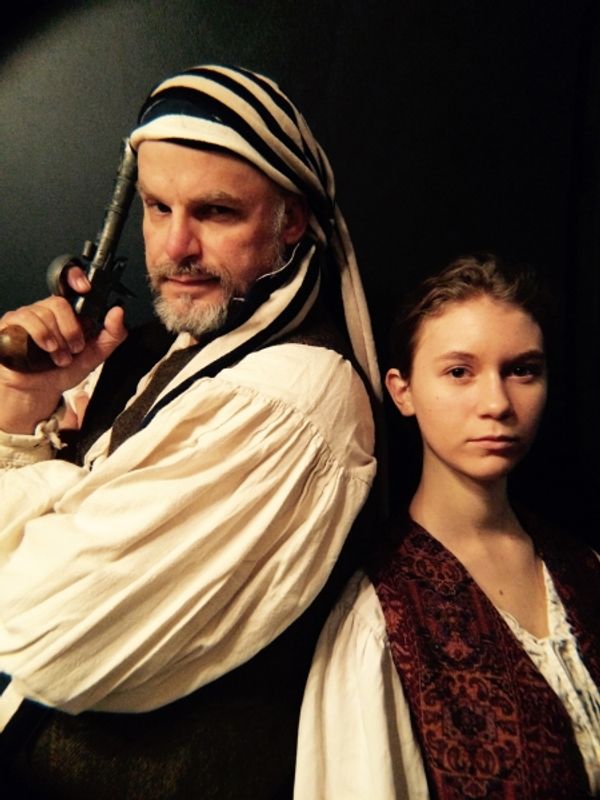 JOHN MUNN (Long John Silver) and KARLY DAMMEL (Jim Hawkins) Photo